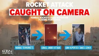 Warning Siren Sends Reporter, Civilians Running for Cover as Hamas Fires Rockets Into Israel