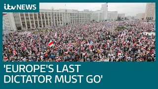 Tens of thousands rally against Belarus president | ITV News