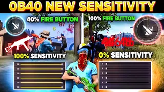 OB40💥 0 Sensitivity vs 100 Senitivity 💥 Fire Button Size 'u' Shape Onetap & Ump Setting // FreeFire