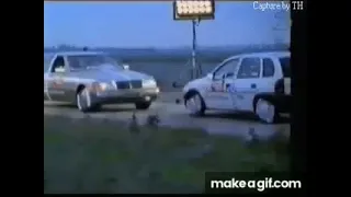 Mercedes W140 crash test, extract.  (no audio)