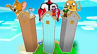 ENCONTREI CASAS DE DESENHOS ANIMADOS GIGANTES NO CÉU DO MINECRAFT!!