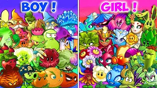 All Plants Team BOY vs GIRL - Who WIll WIn? - PvZ 2 Team Plant vs Team Plant v11.1.1