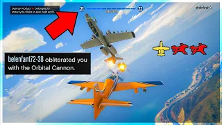 Level 21 Trolls Salty Griefer Gang With A ROGUE JET on GTA Online!