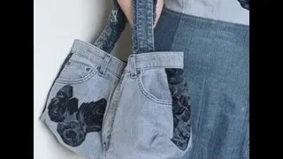 Recycled Jeans BAG (How to make a denim bag) DIY Bag Vol 1B