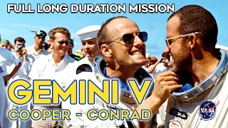 Gemini V Full Mission - Historical Narration & Footage, Conrad, Cooper, 1965, NASA, Long Duration