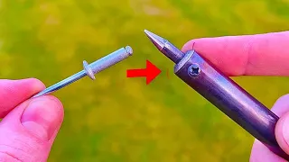 Place the rivets in your electric soldering iron and admire the results#viral#soldering#tricks