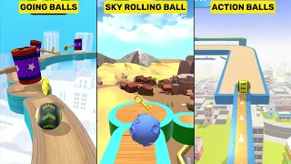 Going Balls vs Sky Rolling Ball 3D vs Action Balls Gameplay Comparison 007 (Android & iOS SpeedRun)