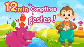 Comptines à gestes pour bébés ⒹⒺⓋⒶ Chansons avec paroles & animation