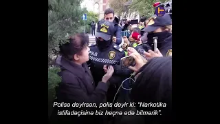 "İlham Əliyevlə narkomaniyaya doğru" - aksiya iştirakçısı