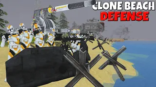 Brutal Clone Wars BEACH BUNKER DEFENSE! - Men of war: Star Wars Mod Battle Simulator