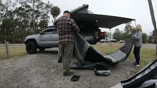 Alu Cab Shadow Awning, Walls, Rain Gutter First Set Up