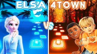 Frozen Elsa Vs Turning Red 4 Town | Nobody Like U, Let It Go - Tiles Hop EDM Rush!