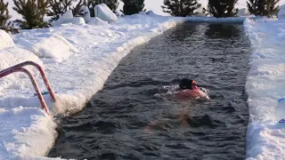 Проплыл 400+м в мороз -18°С Прорубь Закаливание Моржевание Ice Winter swimming -18°C Morsewanie