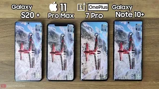 100% BATTERY DRAIN TEST - Galaxy S20 Plus vs iPhone 11 Pro Max / OnePlus 7 Pro / Note 10 Plus