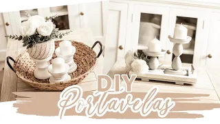 ✂ MANUALIDAD 3 PORTAVELAS NORDICOS/ Diy candelabro fácil, económico y elegante/ ideas decoracion