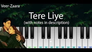Tere Liye (Veer-Zaara) | Easy Piano Tutorial with Notes | Perfect Piano