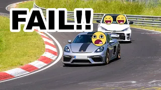 718 Cayman GT4 Owner fails to shake off Toyota GR Yaris on the Nürburgring!!