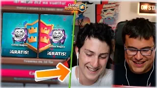 ¡¡ EL DOBLE COFRE TROLL GRATIS CON ALVARO845 !! - Clash Royale [WithZack]