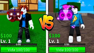 Fruta do SOM VS MAMUTE em CONTA LEVEL 1... Blox Fruits