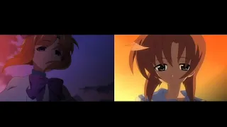 Higurashi no naku koro ni 2020 vs. 2006 anime -Reina and cleaver/hatchet  + Rika scene- comparision