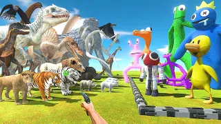 FPS Avatar Rescues Rainbow Friends and Fights Dinosaurs and Animals - Animal Revolt Battle Simulator