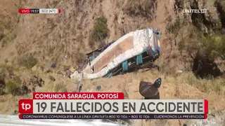 Embarrancamiento de un bus deja 19 fallecidos en Potosí