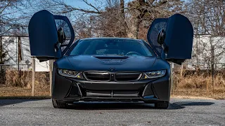 BMW I8 In Satin Black. #bmw #i8 #wrappedcar