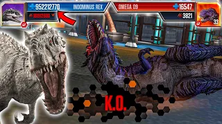 INDOMINUS REX LEVEL 999 vs OMEGA 09 | Jurassic World: The Game