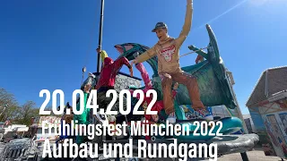 Frühlingsfest München 2022: Aufbau und Rundgang auf der Theresienwiese am 20.04.2022