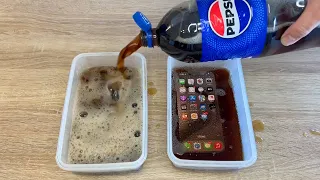 iPhone 15 Pro Max vs Samsung Galaxy S24 Ultra vs PEPSI COLA FREEZE Test! WOW!