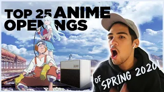 TOP 25 ANIME OPENINGS OF SPRING 2020! | Anime Reaction