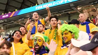 Socceroos fans in full voice after famous Denmark win