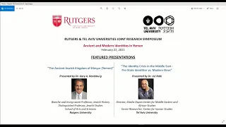 Rutgers & Tel Aviv Universities Joint Scientific Symposium - Ancient and Modern Identities in Yemen