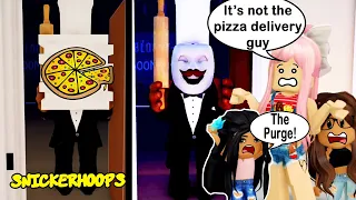 It's not the PIZZA DELIVERY MAN, it's the PURGE!! | Roblox Story & Games to Play | Snickerhoops