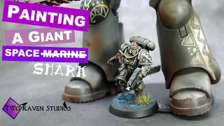 Painting a McFarlane Toys Space Marine figure Carcharodons