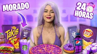 24 HORAS COMIENDO MORADO! 🍔💜🤤 | Carol Castro