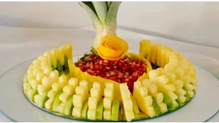 HOW TO MAKE A BEAUTIFUL SLICED FRUIT CENTER By J Pereira Art Carving