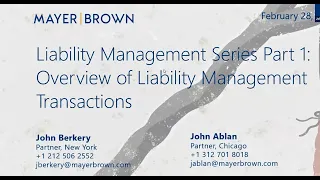 Liability Management Series Part 1: Overview of Liability Management Transactions