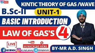 KINTIC THEORY OF GAS |B.Sc-II YR | LAW OF GAS |LEC-4| BY - A.D SINGH SIR #MGSU