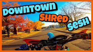 Downtown SHRED Sesh! KTM 500 EXC Urban Moto - MOTOVLOG!