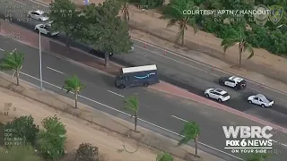 Police chase person in stolen Amazon delivery truck