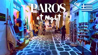 Parikia & Naoussa, Paros (Πάρος) at Night ✨🌙, Greece 🇬🇷 | Walking Tour | 4K