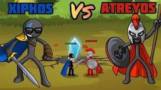 Xiphos Vs Atreyos (New) General Battle For Throne! Stick War 3 Epic Funny Battles