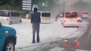 After china, now in Japan! Tons of hail stones hit on Tokyo and Nagasaki