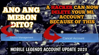 How to delete Mobile Legends Account | Device Management & Cancel Account upcoming Features ✓✓✓