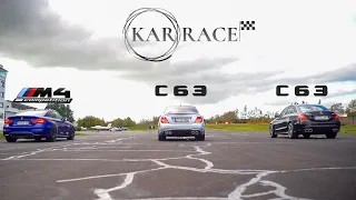 Mercedes v BMW! C63 W204 v C63 W205 v M4 Competition - Drag Race