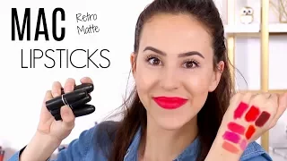 Mac Lipstick Collection || Retro Matte Finish || Favorites, Swatches & Wear Test