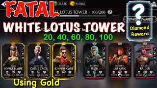 White Lotus Fatal Tower Boss Battle 20, 40, 60, 80, 100 with Gold  (Gameplay + Rewards)