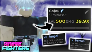 My New lvl 500 Limitbroken Double DIVINE Trait "Gojo" + Top 10 LB in Anime Fighters