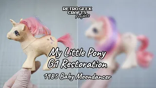 My Little Pony G1 Restoration: Baby Moondancer Hasbro Toy 1985 Reroot Deep Clean Story + more